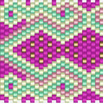 Raffiniertes, lila-grünes Häkelmuster, das Eleganz und Kreativität für exquisite Häkelarbeiten ausstrahlt.