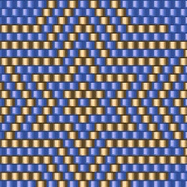 Stilvolles Häkelmuster mit vier kunstvollen Dreiecken, perfekt für anspruchsvolle Perlenarbeiten.