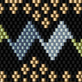 Luxuriöse Halskette mit einem faszinierenden Muster aus schwarzen und grünen Perlen.