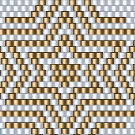 Stilvolles Häkelmuster mit vier kunstvollen Dreiecken, perfekt für anspruchsvolle Perlenarbeiten.