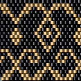 Ein elegantes geometrisches Muster in Schwarz und Gold, das Luxus und Raffinesse ausstrahlt.