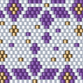 Violetes und weißes geometrisches Designmuster für Häkelarbeiten, elegant und stilvoll.