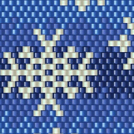 Blau-weißes Muster mit eleganten Schneeflocken, ideal für Häkelprojekte und kreative Designs.