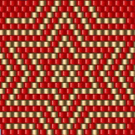 Stilvolles Häkelmuster mit vier kunstvollen Dreiecken, perfekt für anspruchsvolle Perlenarbeiten.