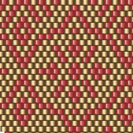  Rotes und goldenes Muster mit Diamantform, elegant und kunstvoll gestaltet, ideal für Häkelprojekte.