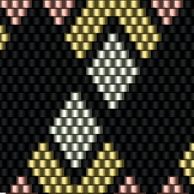 Elegantes Häkelmuster mit geometrischen Formen in Schwarz, Pink und Gelb, perfekt für stilvolle Handarbeiten.