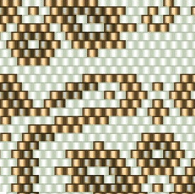  Elegantes weisses und goldenes Design mit kunstvollem Muster, perfekt für Häkelprojekte.