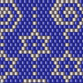 Elegantes blaues und weißes geometrisches Design mit einem Stern in der Mitte, perfekt für Häkelprojekte.