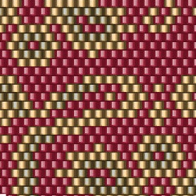  Elegantes rotes und goldenes Design mit kunstvollem Muster, perfekt für Häkelprojekte.