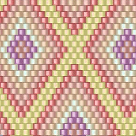 Stilvolles Häkelmuster mit einem ansprechenden Design aus diagonalen Quadraten.