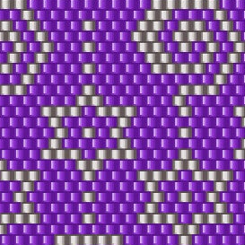 Elegantes violetes und weißes geometrisches Design mit einem Stern in der Mitte, perfekt für Häkelprojekte.