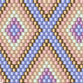 Ein kunstvolles Muster aus farbigen Quadraten und Rauten, das Raffinesse und Kreativität in jedem Detail zeigt.