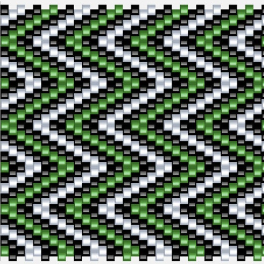 Zickzackmuster in Blau und Weiß, das eine Chevron-Optik zeigt.