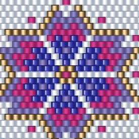 Muster für eine luxuriöse Perlenkugel, geschmückt mit roten und lila Akzenten, perfekt für besondere Anlässe.