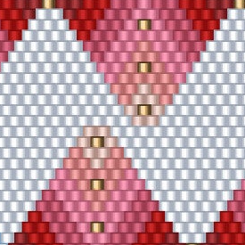 Geometrisches Muster in Rot und Weiß, perfekt für kreative Häkelprojekte, stilvoll und modern.