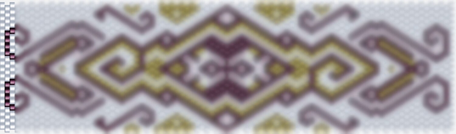 Stilvolles Häkelmuster mit einem modernen, abstrakten Design, ideal für anspruchsvolle Handarbeitsprojekte.