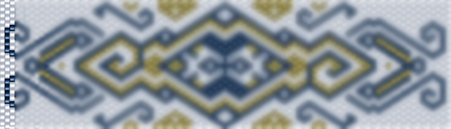 Perlenkette häkeln Mustervorlage weiss dunkelblau gelb 