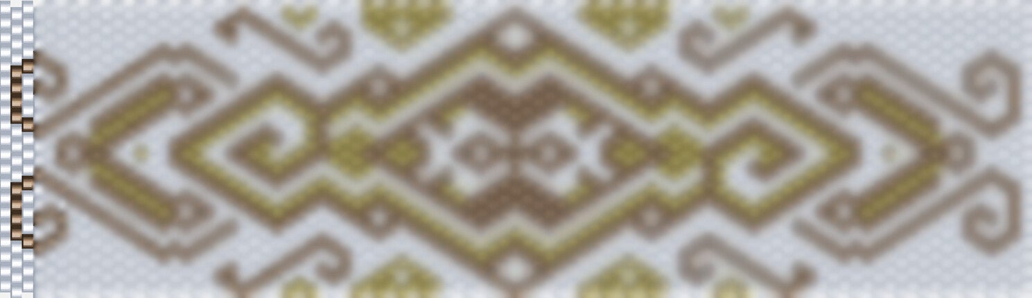 Ein elegantes Häkelmuster in Weiss und Braun, das eine harmonische und stilvolle Textur präsentiert.