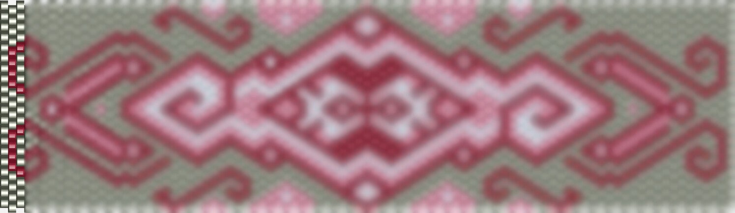 Perlenkette häkeln Mustervorlage silber rot rosa weiss