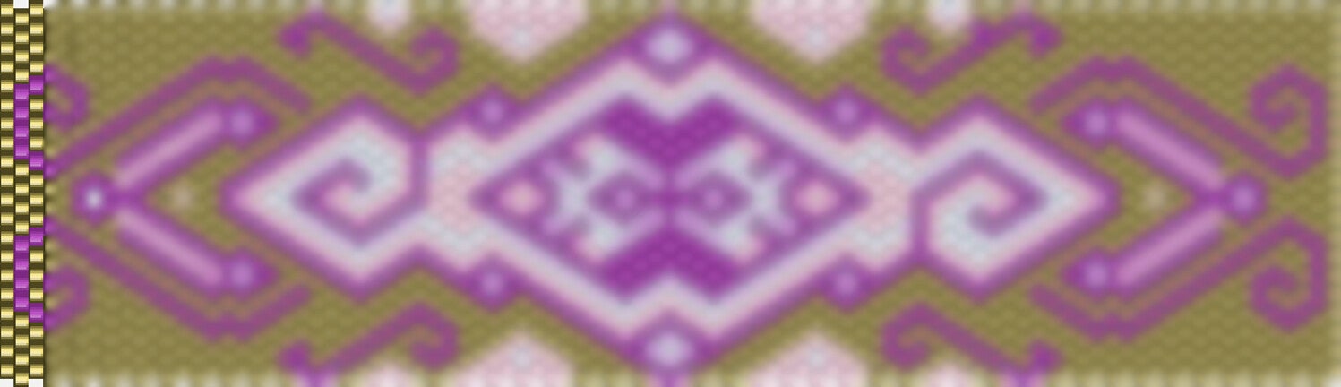 Perlenkette häkeln Mustervorlage gold pink rosa weiss