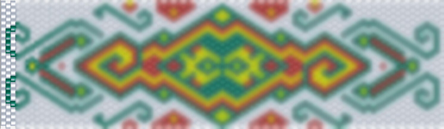 Perlenkette häkeln Mustervorlage weiss grün rot gelb orange