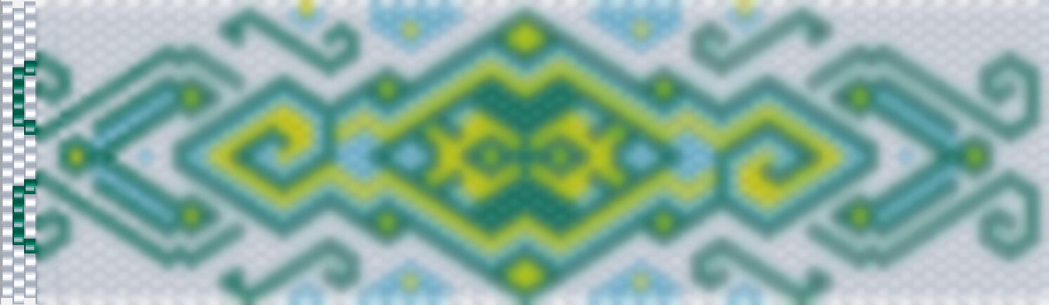 Perlenkette häkeln Mustervorlage weiss grün gelb hellblau