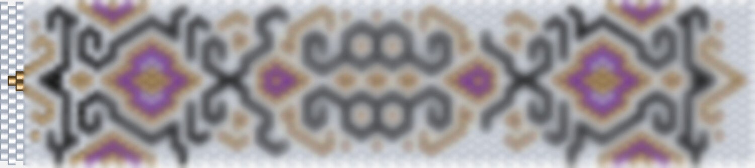 Ein elegantes, lila-schwarzes Tribal-Muster, das kunstvoll und ansprechend gestaltet ist.