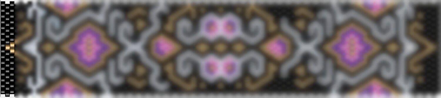 Perlenkette häkeln Mustervorlage schwarz gold weiss lila rosa