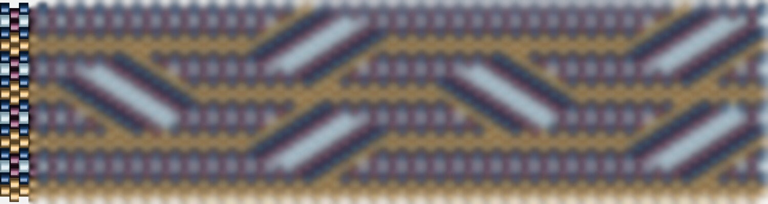 Wunderschönes Häkelmuster mit einem eleganten diagonalen Woven-Design in sanften Farben.