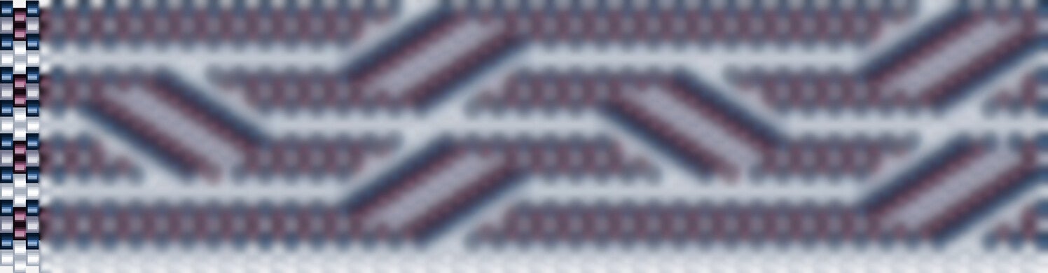 Woven pattern featuring elegant blaue, rote und weiße Streifen in harmonischer Anordnung.