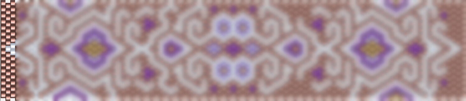 Perlenkette häkeln Mustervorlage braunmetalic weiss lila rosa