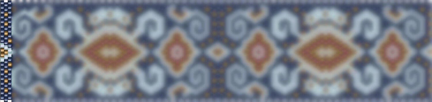 Perlenkette häkeln Mustervorlage blau weiss gold