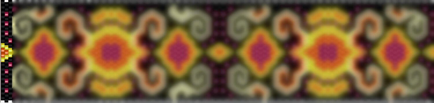 Perlenkette häkeln Mustervorlage schwarz rot gelb orange