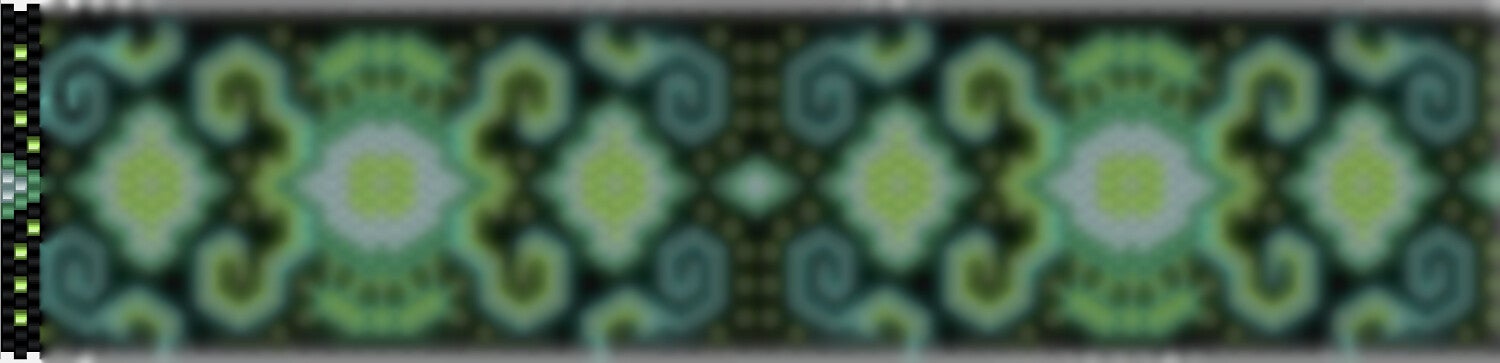 Perlenkette häkeln Mustervorlage schwarz hellgrün grün 