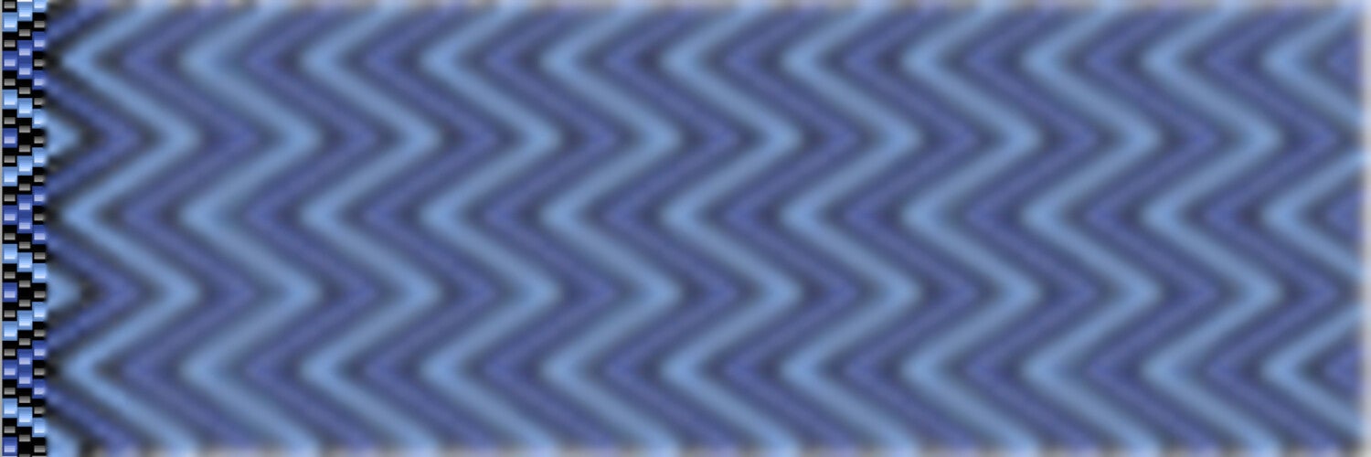  Blau-schwarzes Chevron-Muster mit diagonalen Linien in einem wiederholenden Design.