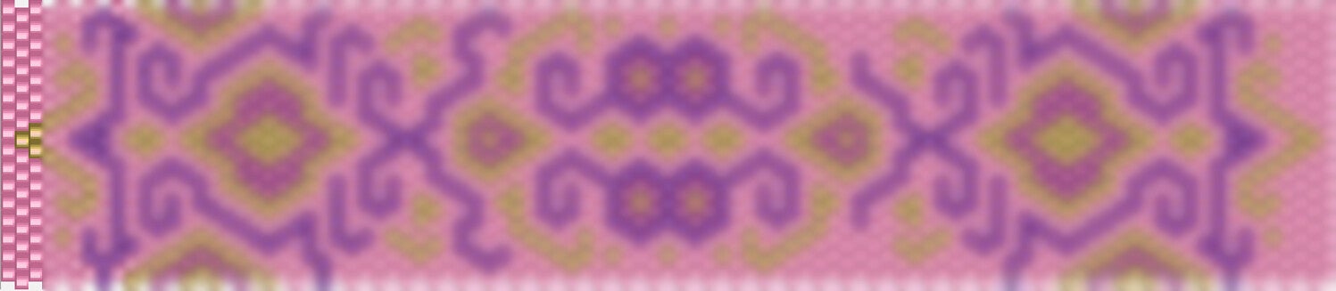 Perlenkette häkeln Mustervorlage rosa gold violet