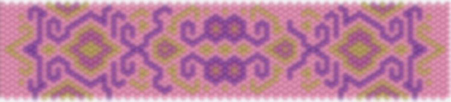 Luxuriöses Muster in lila und gold mit einem kunstvollen Diamantmotiv, perfekt für kreative Häkelarbeiten.