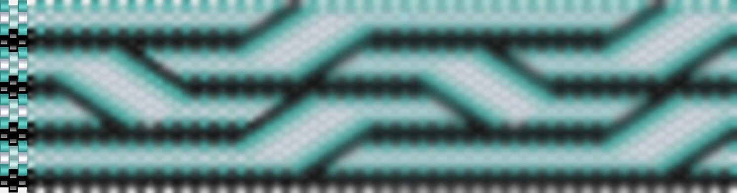 Perlenkette häkeln Mustervorlage schwarz weiss grün hellgrün