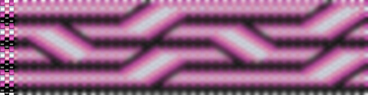  Anmutiges Häkelmuster mit einem harmonischen Zusammenspiel von Pink und Schwarz.