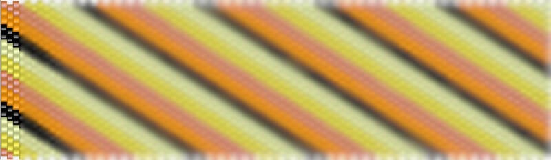 Perlenkettemuster-häkeln-Linien-verlaufen-von-lins-unten-nach-rechts-oben-in-den-Farben-schwarz-orange-gelg-hellgelb-lachs.