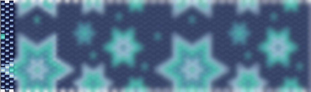  Stilvolles Häkelmuster in einem harmonischen Blau-Grün, das zeitlose Eleganz und Kunstfertigkeit vereint.