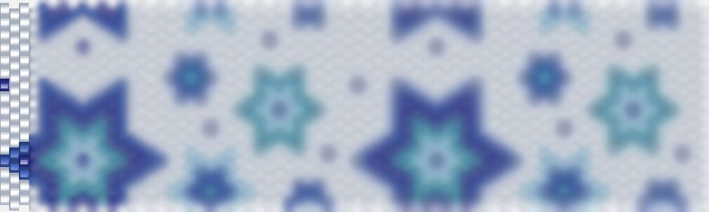 Perlenkette häkeln Mustervorlage weiss blau dunkelblau hellblau sternenmuster