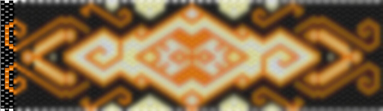 Ein elegantes, orange-schwarzes Muster mit einem raffinierten Diamantdesign.