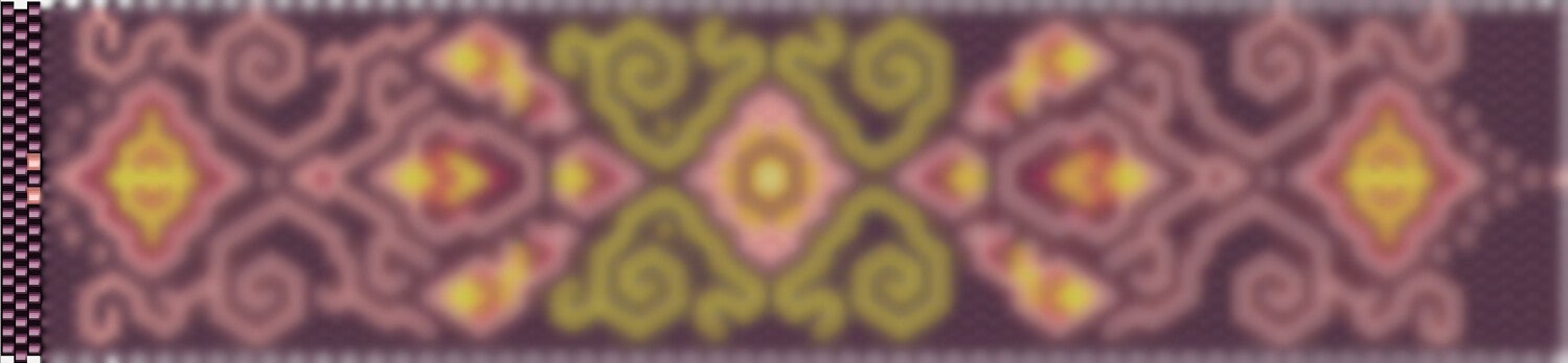 Stilvolles Häkelmuster mit einem raffinierten schwarzen und lila Design, ideal für kreative Handarbeiten.