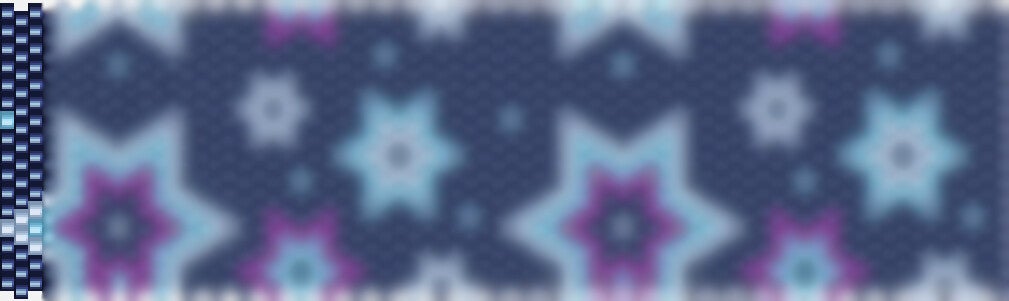 Perlenkette häkeln Mustervorlage dunkelblau hellblau violet sternenmuster