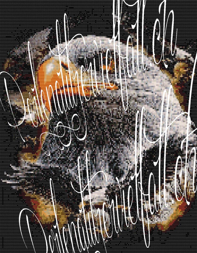 Detailreiche Ansicht eines Adlers mit zahlreichen Vögeln, inspiriert vom Perlenweben.