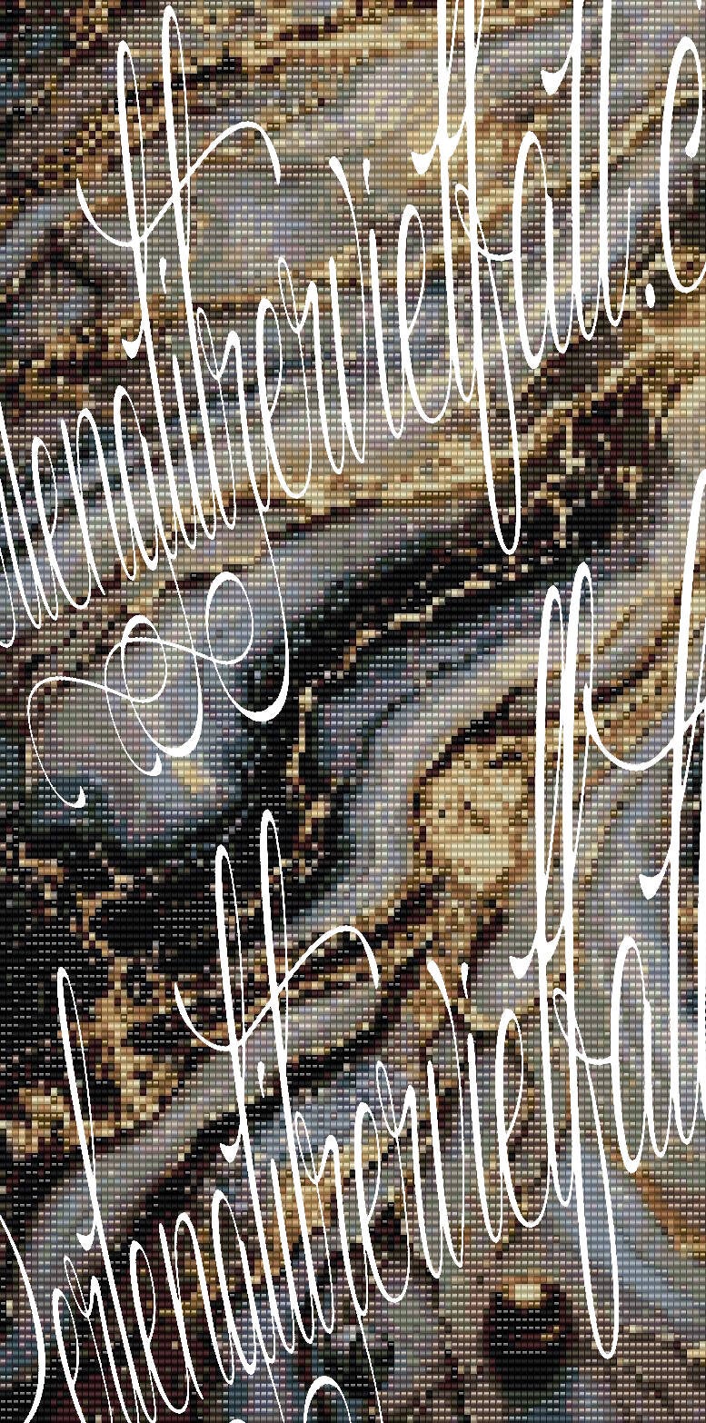 Perlenwebenmuster in Gold und Schwarz mit Marmor-Effekt, ideal für kreative Perlenweben-Projekte.