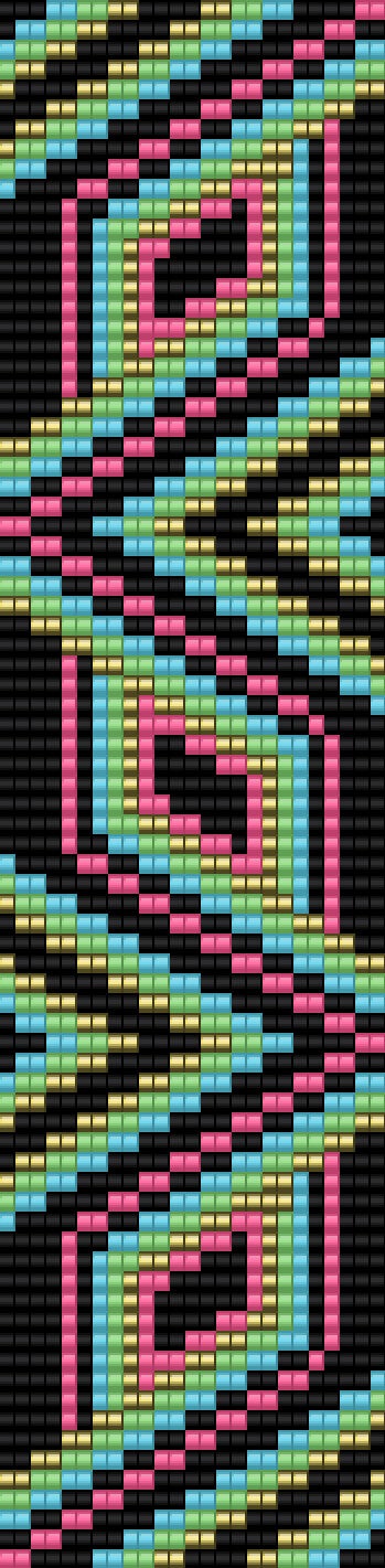  Ein lebendiges Muster aus bunten Quadraten, perfekt für kreative Armbänder.