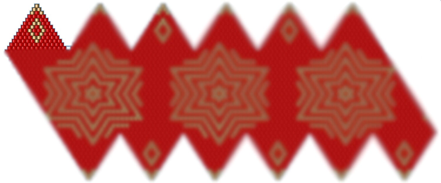 Weihnachtskugel aus Perlen häkel Mustervorlage rot goldig