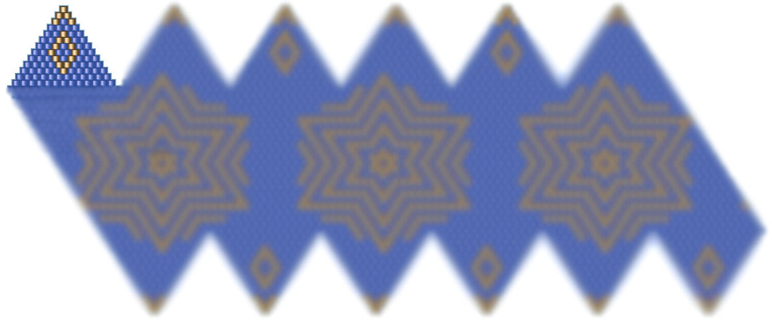 Weihnachtskugel aus Perlen häkel Mustervorlage blau gold